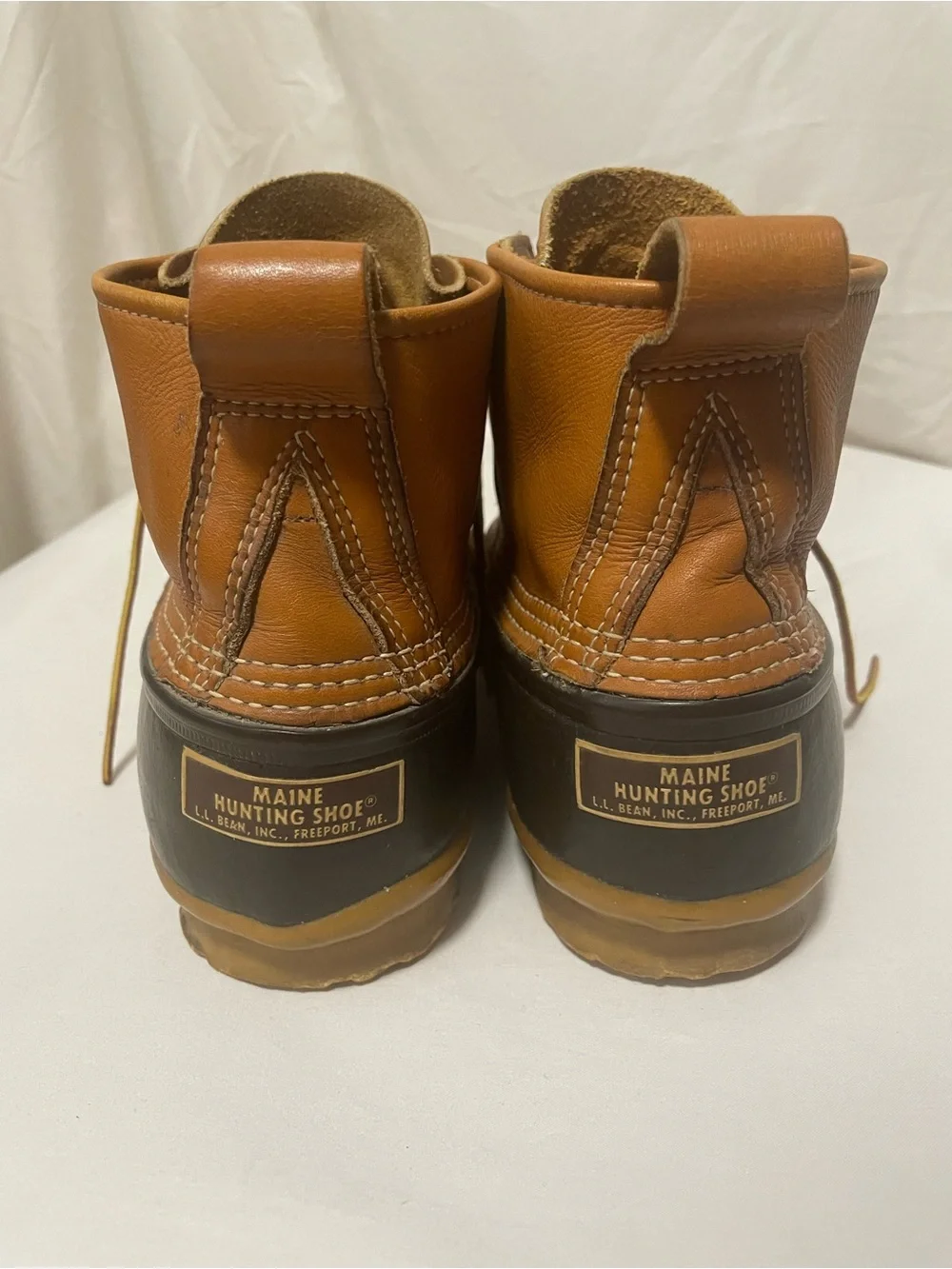 Vintage 1970s L.L. Bean Men’s Two-Tone Brown Waterproof Duck Boots